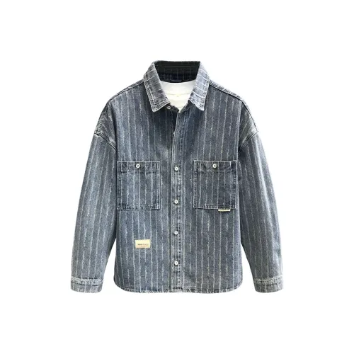 YGQPZHZ Синий Мужской Джинсовые куртки