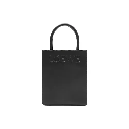 LOEWE Гладкая коровья кожа сумка с боковинами-гармошками тоут сумка для покупок сумка через плечо женская черная