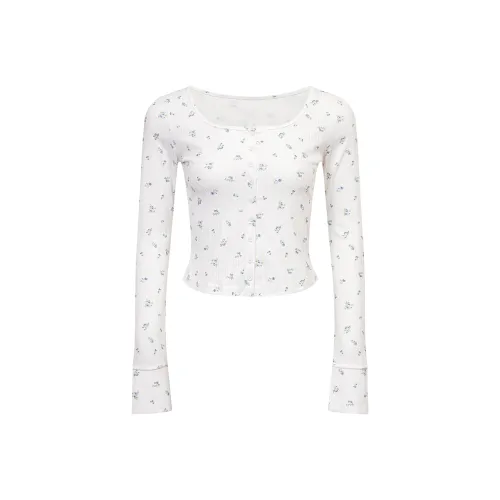 Ariseism Дизайн Цветочный Длинный Рукав Куртка Летний Топ Женский