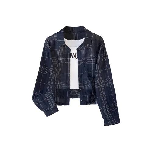 TOUCH Рубашка Женская Темно-Синяя Клетка