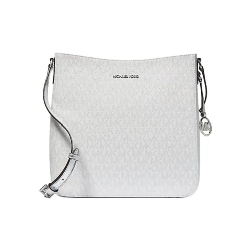 MICHAEL KORS Jet Set Travel Покрытый холст Сумка через плечо Большая Женская Серебряный