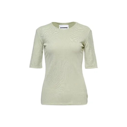 JIL SANDER Светло-зеленые женские T-рубашки