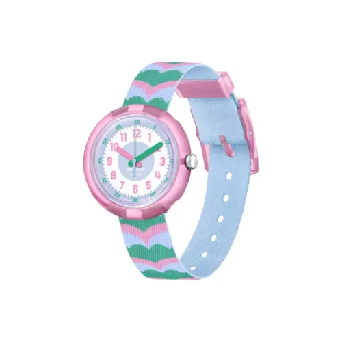 SWATCH Flik Flak Feifei Series Кварцевый механизм Детские часы 31,85 мм Белый циферблат Биоматериал Корпус часов