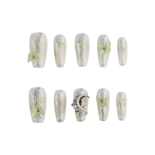 YIYIHE Мягкий Dreamy Butterfly Fairy MID Cropped Short Square Round Light Green Smudge