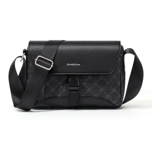 CinvaiKrose ПВХ Сумка через плечо Курьерская сумка Маленькая Мужская Черная