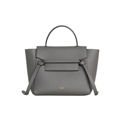 CELINE Ремень Grained Телячья кожа Сумка сома Сумка сумка через плечо Сумка через плечо Мини Женские Серый