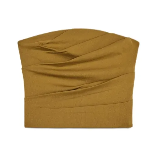 ZARA Оливково-зеленый Женский топ без бретелек