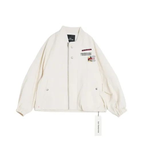 SUNTOMORROW Бейсбольная куртка Серый Бежевый Унисекс