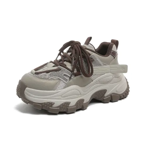 JIETEGONGYANG Низкий топ толстая подошва кроссовки женские