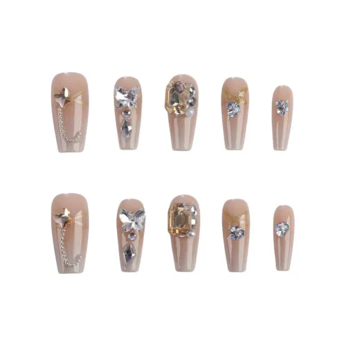 YIYIHE Телесный Градиентный Сверкающий страз MID Длина Укороченный Короткий Квадрат Круглый Телесный Градиентный