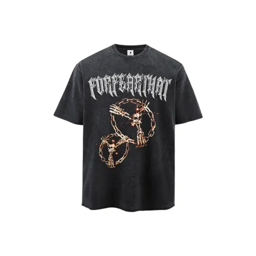 FOR FEAR THAT Промытый черный Унисекс T-рубашки