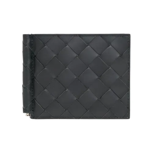 Bottega Veneta Телячья кожа с вставками из кожи кошелек мужской черный