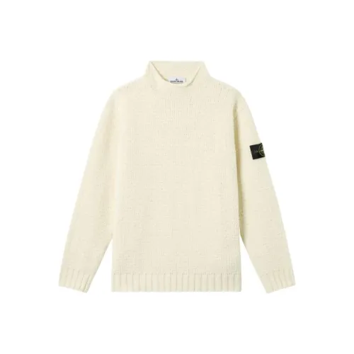 STONE ISLAND Айвори Мужской Трикотаж