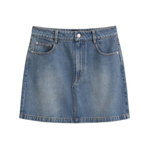 GAP совместный бренд Средняя стирка Женские джинсовые короткие юбки