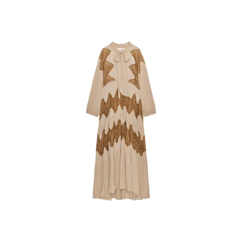 ZARA Длинное платье с длинными рукавами женское