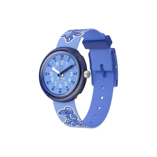 SWATCH Flik Flak Feifei Series Кварцевый механизм Детские часы 31,85 мм Синий циферблат Биоматериал Корпус часов