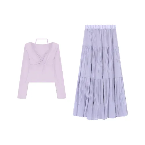 FINDSME GAGA Фиолетовый Женские Комплекты с Юбкой