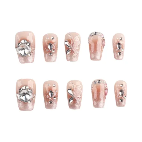 YIYIHE Нежно-розовый Романтический Элегантный Бабочка Фея MID Длина Укороченный Короткий Квадрат Круглый Розовый Смузи Кошачий глаз