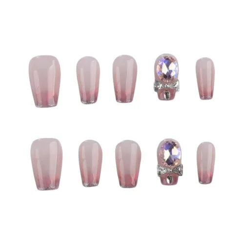 YIYIHE Мягкий Розовый Градиент Кошачий Глаз Стразы Украшенный MID Cropped Короткий Квадратный Круглый Розовый Градиент