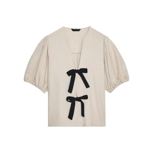 ZARA Светло-бежевые Женские Рубашки