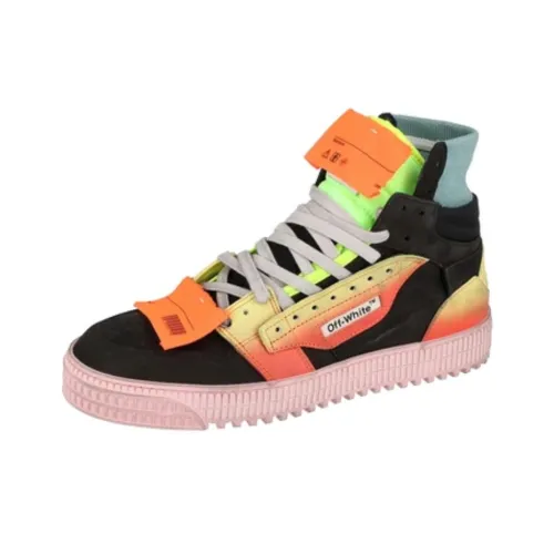 OFF Белый OFF COURT Высокий Топ Стильный Скейтбординг Женские Черный Желтый Пэчворк