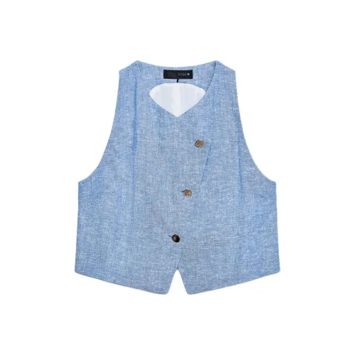 ZARA Светло-синие женские майки