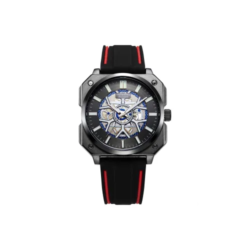 TIMEMATRIX Мужские часы Кварцевый механизм Силиконовый ремешок Черный циферблат