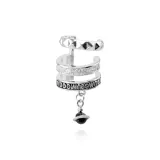 Многослойные маленькие серьги-клипсы с подвеской [Правое ухо]