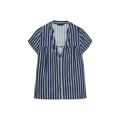 ZARA Синие/Белые Женские Рубашки