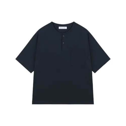 BESLOW Свободный крой Henley V-образный вырез Рубашка Рубашка Мужская