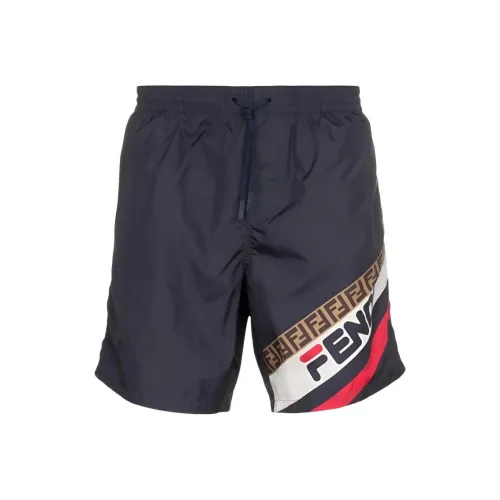 FENDI Blue Men's Beach Shorts FENDI Синий Мужские Пляжные Шорты