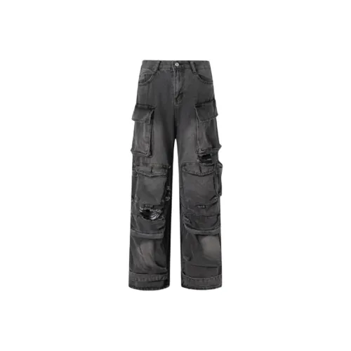 BLACK AT Черные Унисекс Джинсы