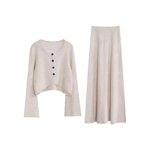 VKXOW Абрикос Женские Комплекты с Юбкой