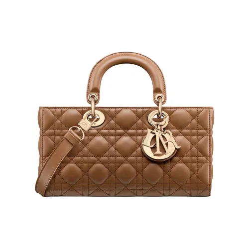 DIOR LADY D Joy Lambskin Bag Medium Women's Camel