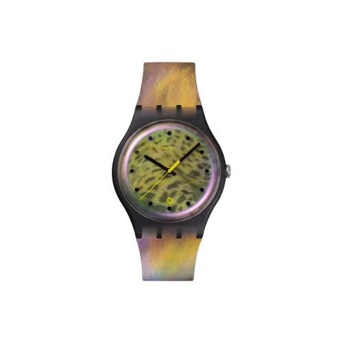 SWATCH Flik Flak Feifei Series Кварцевый механизм Унисекс Часы 41 мм Зеленый циферблат