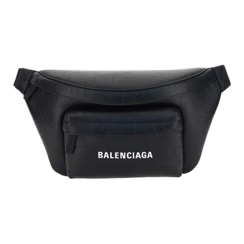 Balenciaga Крокодил Тисненый Телячья кожа Бананка Мужской Черный