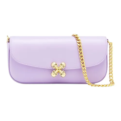 Alexander McQueen Черепа Коровья кожа Сумка на плечо Маленькая Женская Сиреневый