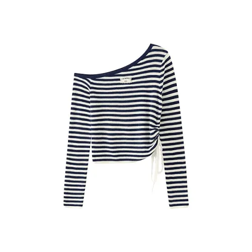 CHUU Синие полосы узор женский трикотаж