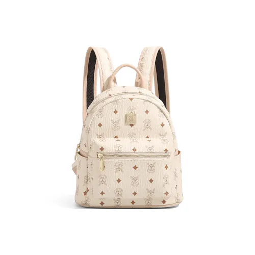 CLEVER KETCH ПУ (полиуретан) Рюкзак Стандартный Женский Экрю Розовый Коричневый