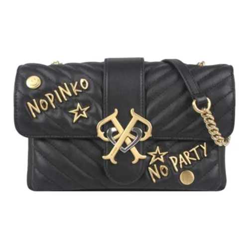 PINKO Овчина Bird Сумка Swallow Сумка Сумка через плечо Мини Женская Черная Черная Золото