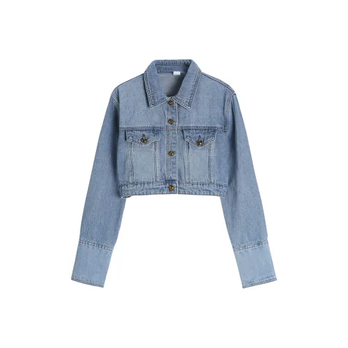 GEZITAI Синий Женские Джинсовые Куртки