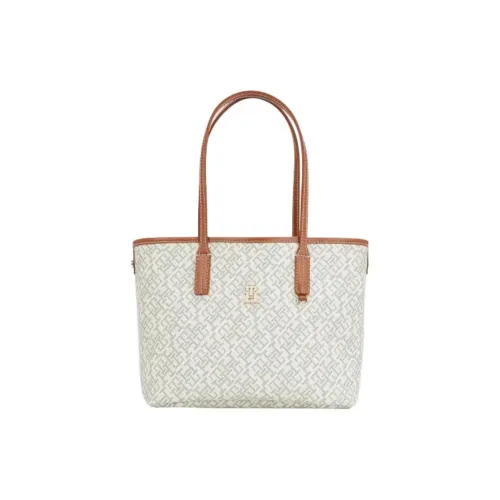 Tommy Hilfiger ПУ (полиуретан) Тоут Сумка Сумка для покупок Сумка Сумка через плечо Женская Бежевая и Зеленая