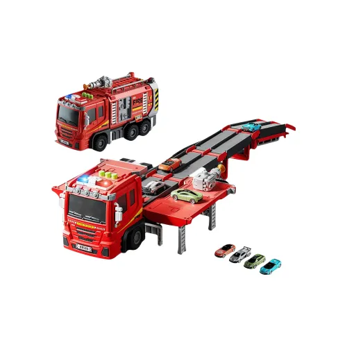 GUOU Сложный Launch Transforming Дорожка Launch Пламя Грузовик DUAL Форма Light Sound Effect Alloy Car Glider Toy