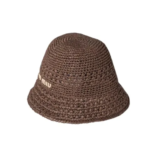 MIU MIU Ткань Панамы Унисекс Какао-Коричневый