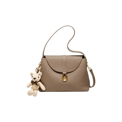 OUBOTE Сумка через плечо из коровьей кожи женская слоновая серая