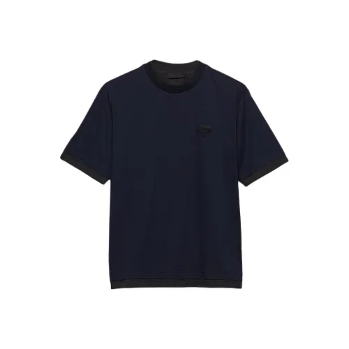 PRADA Темно-синие мужские футболки T