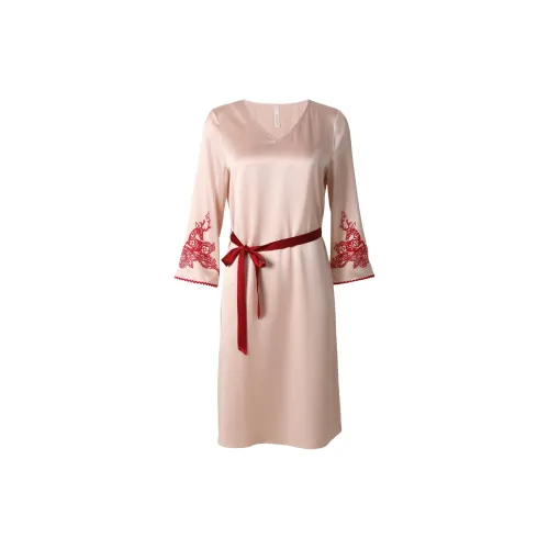 JINSANT Красный Радость Силуэт 19mm Микро Пунш Женские Ночные сорочки