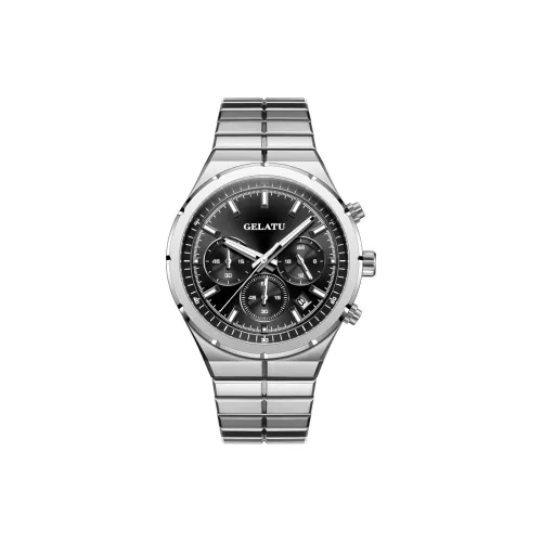 GELATU Knight Journey Collection Подарочный набор в коробке Кварцевый механизм Ремешок из нержавеющей стали Часы Мужские Черный циферблат