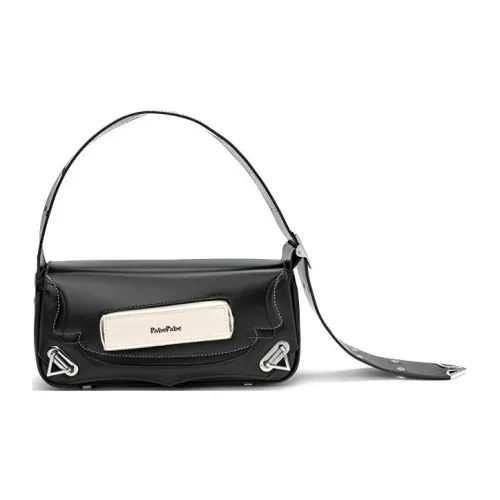 PabePabe Корова Кожа Деним Плечевая Сумка Стандартная Женская Черный Синий Розовый