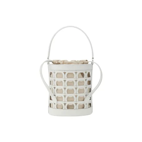 FERRAGAMO Телячья кожа Ведрообразная сумка Мини Женская Ярко-белая